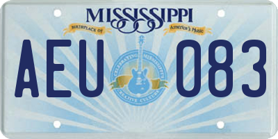 MS license plate AEU083