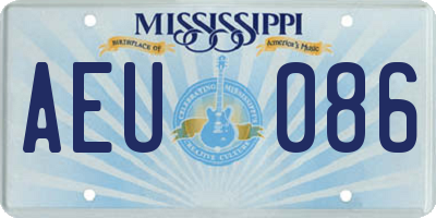 MS license plate AEU086