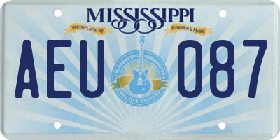 MS license plate AEU087