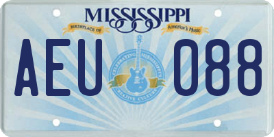 MS license plate AEU088