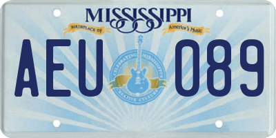 MS license plate AEU089