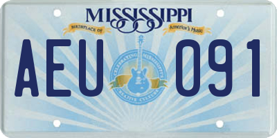 MS license plate AEU091