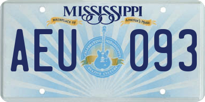 MS license plate AEU093