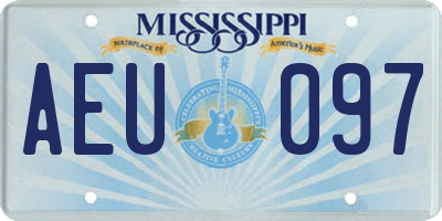 MS license plate AEU097
