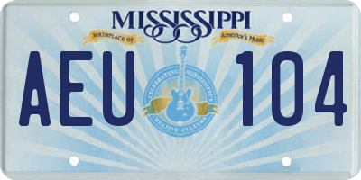 MS license plate AEU104