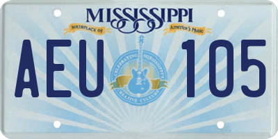 MS license plate AEU105