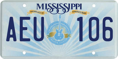 MS license plate AEU106