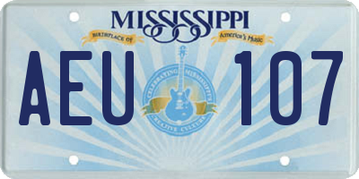 MS license plate AEU107