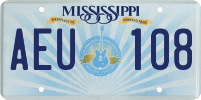 MS license plate AEU108