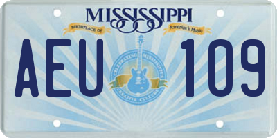 MS license plate AEU109