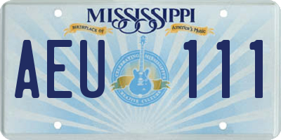 MS license plate AEU111