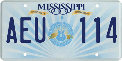 MS license plate AEU114