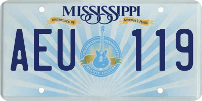 MS license plate AEU119