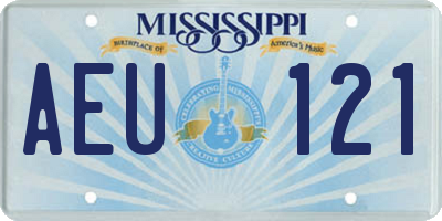 MS license plate AEU121
