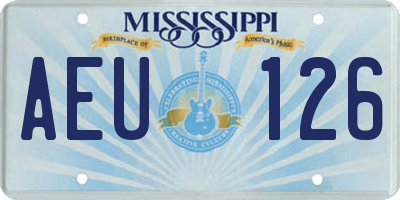 MS license plate AEU126