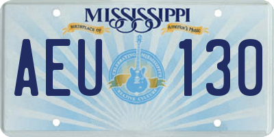 MS license plate AEU130