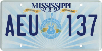 MS license plate AEU137
