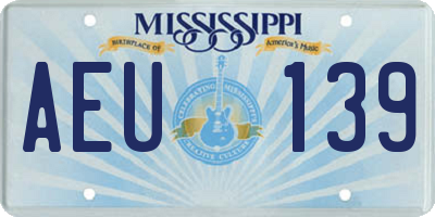 MS license plate AEU139