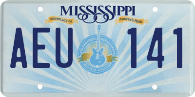 MS license plate AEU141