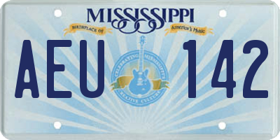 MS license plate AEU142