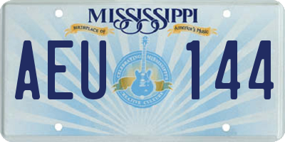MS license plate AEU144