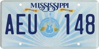 MS license plate AEU148