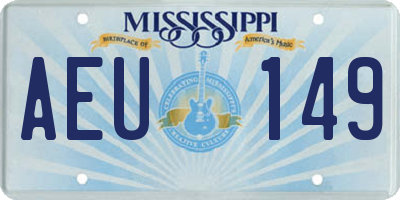MS license plate AEU149