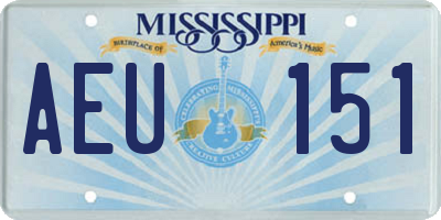 MS license plate AEU151