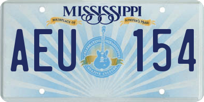 MS license plate AEU154