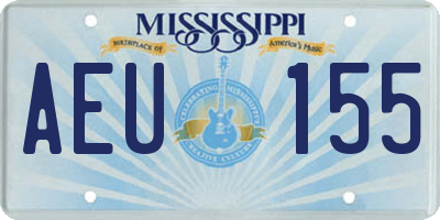 MS license plate AEU155