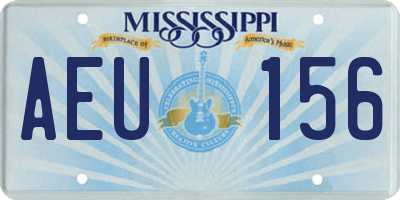 MS license plate AEU156