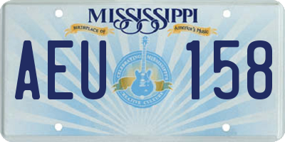 MS license plate AEU158