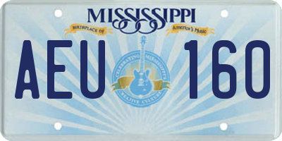 MS license plate AEU160
