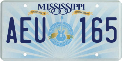 MS license plate AEU165