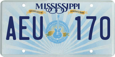 MS license plate AEU170