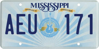 MS license plate AEU171