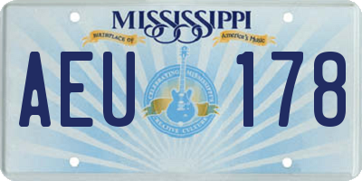 MS license plate AEU178