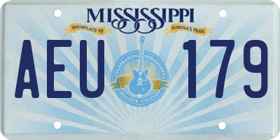 MS license plate AEU179
