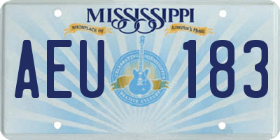 MS license plate AEU183
