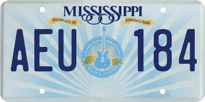 MS license plate AEU184