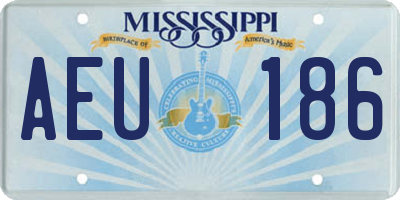 MS license plate AEU186
