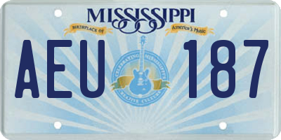 MS license plate AEU187