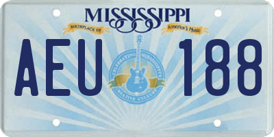 MS license plate AEU188