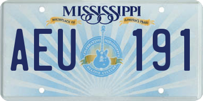 MS license plate AEU191