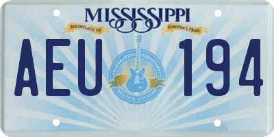 MS license plate AEU194