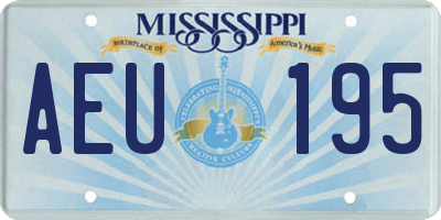MS license plate AEU195