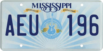 MS license plate AEU196