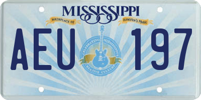 MS license plate AEU197
