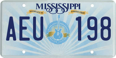 MS license plate AEU198