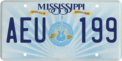 MS license plate AEU199